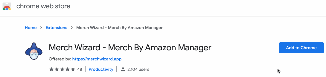 Add Merch Wizard to Chrome